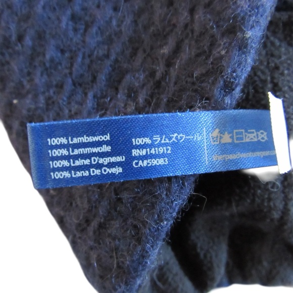 Sherpa Navy Blue Beanie Hat - Picture 7 of 8